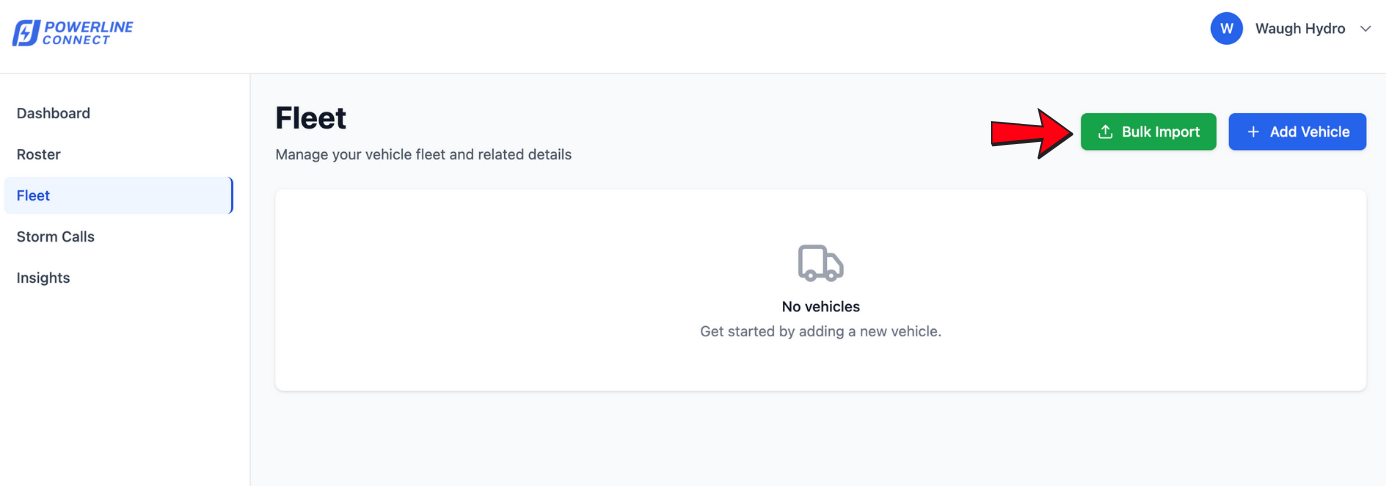 Bulk Import navigation path