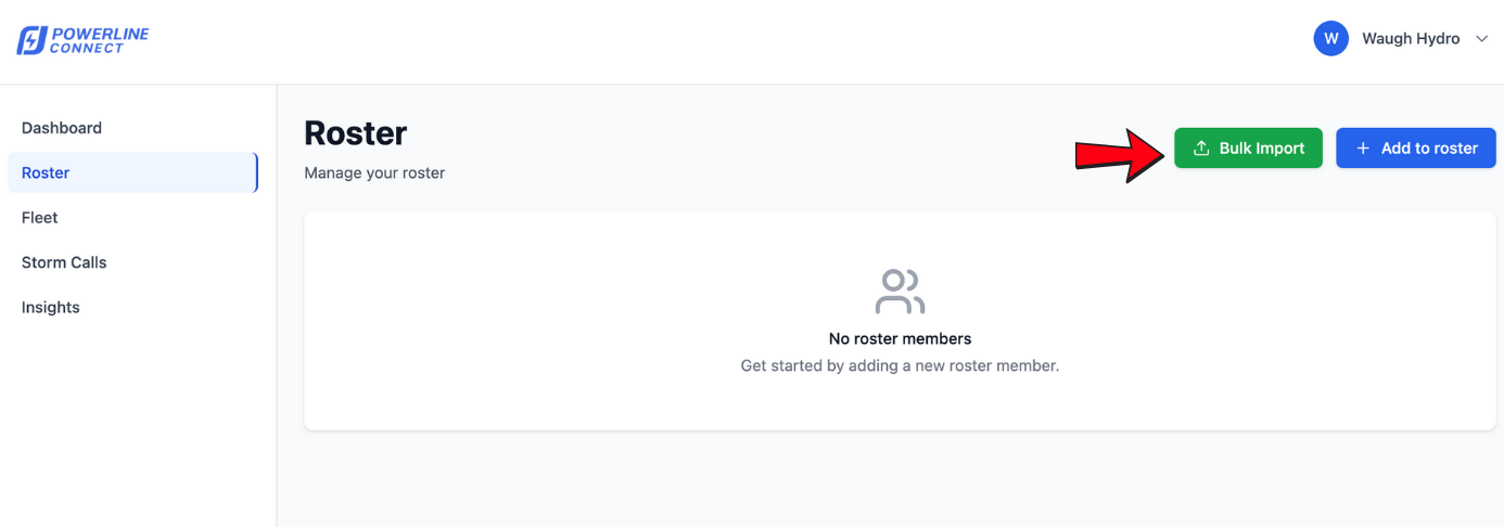 Bulk Import navigation path