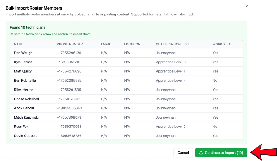 Verify roster member details