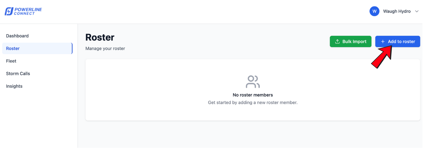 Add to Roster navigation path