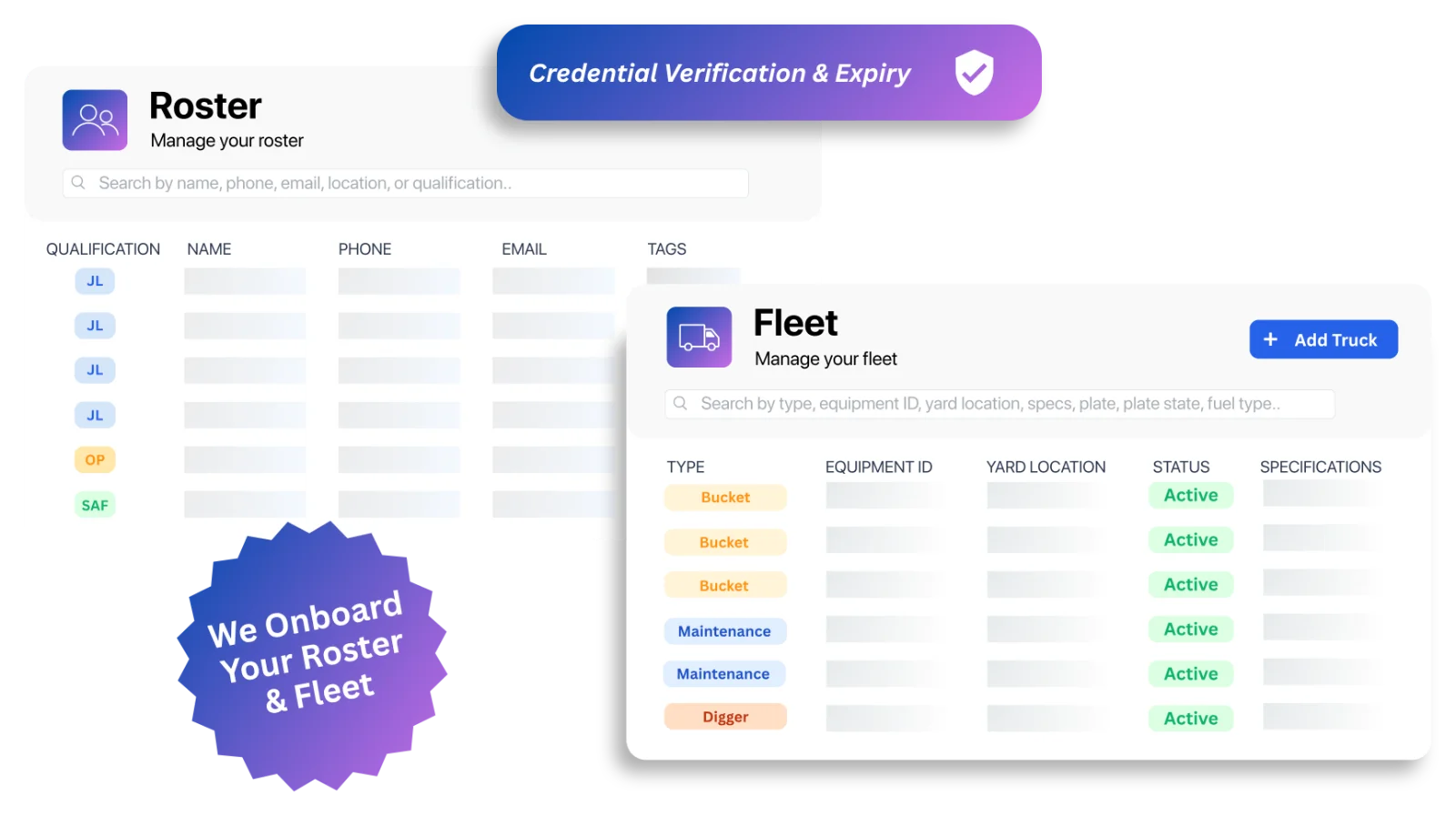 Roster and fleet status